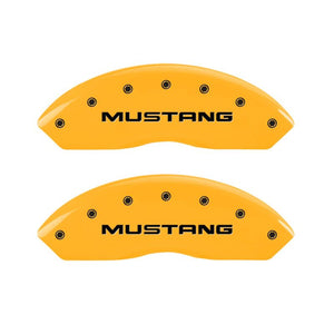 MGP 4 Caliper Covers Engraved Front Mustang Rear Sn95/Gt Yellow Finish Black Char 2001 Ford Mustang