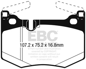 EBC 2016+ Lexus GS-F 5.0L Redstuff Rear Brake Pads