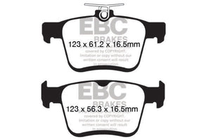 EBC 2017+ Volkswagen Atlas 2.0L Turbo Greenstuff Rear Brake Pads