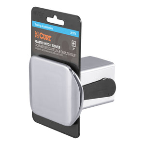 Curt 2in Chrome Plastic Hitch Tube Cover (Packaged)