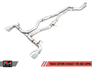 AWE Tuning 2020 Toyota Supra A90 Track Edition Exhaust - 5in Chrome Silver Tips