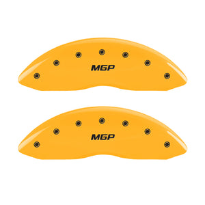 MGP 4 Caliper Covers Engraved Front & Rear Oval logo/Ford Yellow finish black ch