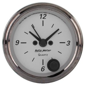 AutoMeter American Platinum Series 2.0625in Clock 12 Hour Analog