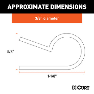 Curt 3/8in I.D. Convoluted Slit Loom Tube Clamps (25-Pack)