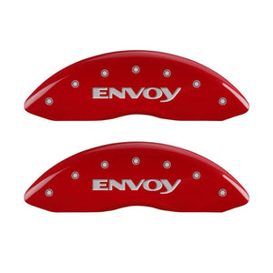 MGP 4 Caliper Covers Engraved Front & Rear Envoy Red finish silver ch