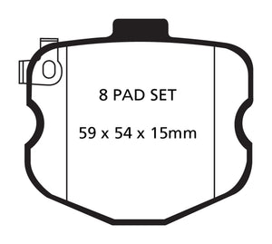 EBC 10-13 Chevrolet Corvette (C6) 6.2 Grand Sport Yellowstuff Rear Brake Pads