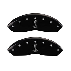 MGP 4 Caliper Covers Engraved Front & Rear Tiffany Snake Black finish silver ch