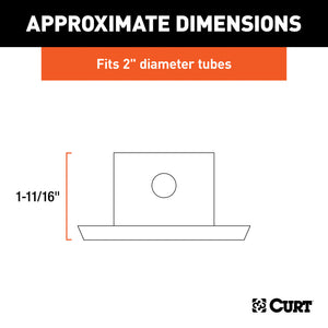 Curt Pin-On Jack Foot (Fits 2in Tube 2000lbs 1-11/16in Height)