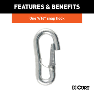 Curt 27in Safety Chain w/1 Snap Hook (5000lbs Clear Zinc)