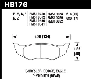 Hawk 2003-2003 Chrysler 300M Pro-Am Edition HPS 5.0 Rear Brake Pads