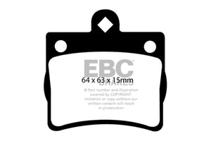 EBC 95-97 Mercedes-Benz C220 (W202) 2.2 (Single Pin Rear) Yellowstuff Rear Brake Pads