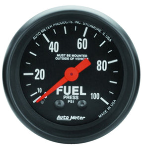 Autometer Z Series 52mm 0-100 PSI Mechanical Fuel Pressure Gauge
