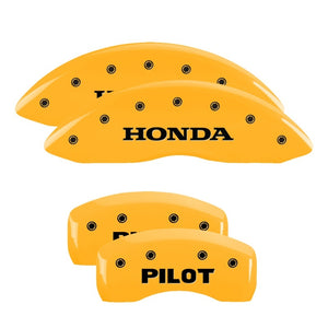 MGP 4 Caliper Covers Engraved Front Honda Engraved Rear Pilot/2015 Yellow finish black ch