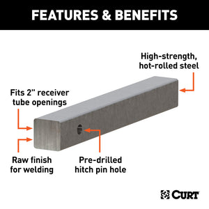 Curt 16in Raw Steel Hitch Bar