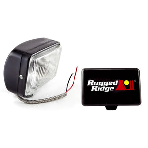 Rugged Ridge 5-In x 7-In Halogen Fog Light Black Steel Housing