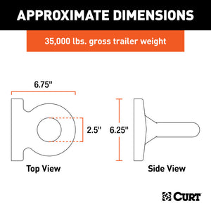 Curt Pintle Mount Lunette Eye (35000lbs 2-1/2in I.D.)