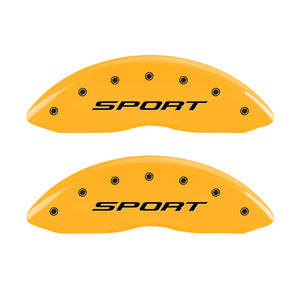 MGP 4 Caliper Covers Engraved front & Rear 2015/Sport Yellow finish black ch