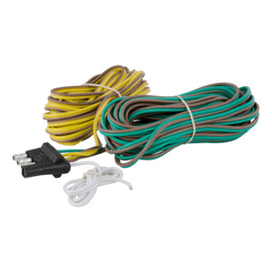 Curt 4-Way Flat Connector Plug w/20ft Wires (Trailer Side Packaged)