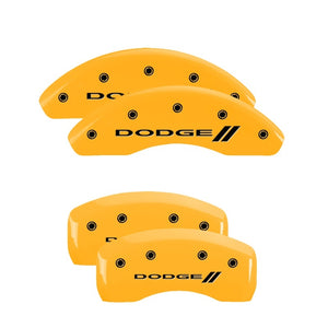 MGP 4 Caliper Covers Engraved F & R w/ Stripes/Dodge Yellow Finish Black Char 2005 Dodge Neon