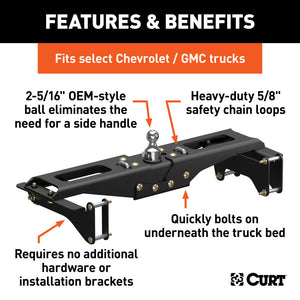 Curt 2020 Chevrolet Silverado / GMC Sierra 2500HD/3500HD OEM Style Gooseneck Hitch