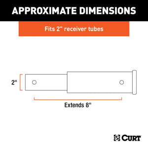 Curt 8in Receiver Tube Extender (2in Shank 3500lbs)