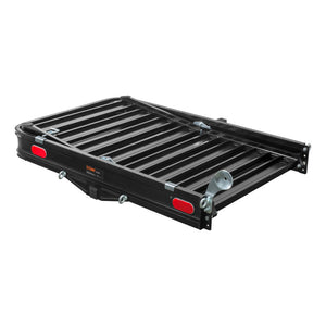 Curt 50in x 30-1/2in Aluminum Hitch Cargo Carrier w/Ramp