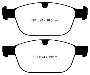 EBC 08+ Volvo XC60 3.0 Turbo Greenstuff Front Brake Pads