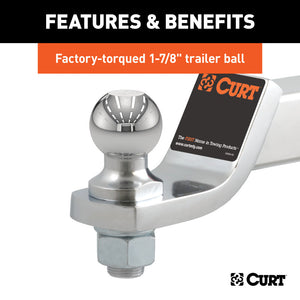 Curt Loaded Ball Mount w/1-7/8in Ball (2in Shank 7500lbs 2in Drop)