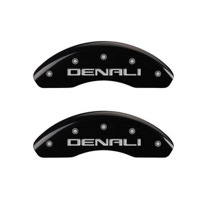 MGP 4 Caliper Covers Engraved Front & Rear Denali Black finish silver ch