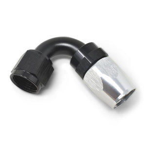 Russell Performance -6 AN Black/Silver 120 Degree Tight Radius Full Flow Swivel Hose End