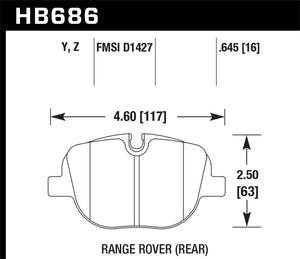 Hawk 10-12 Land Rover Range / 10-13 Land Rover Range Rover Sport LTS Street Rear Brake Pads