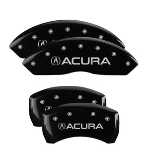 MGP 4 Caliper Covers Engraved Front & Rear Vtech Black finish silver ch