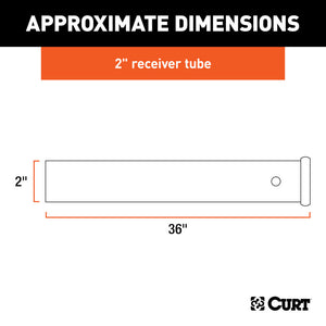 Curt 36in Raw Steel Receiver Tubing (2in Receiver)