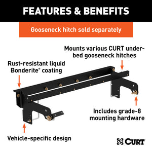 Curt 01-10 Chevrolet Silverado 2500 Double Lock EZr Gooseneck Installation Brackets