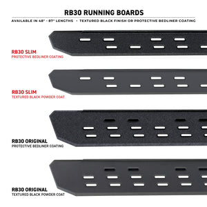 Go Rhino RB30 Slim Line Running Boards 57in. - Bedliner Coating (Boards ONLY/Req. Mounting Brackets)