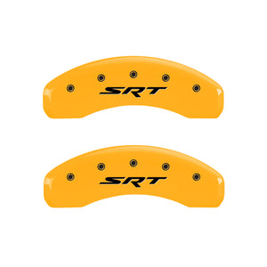 MGP 4 Caliper Covers Engraved Front & Rear Srt Yellow Finish Black Char 2006 Jeep Commander