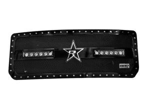 RBP RX-3 Midnight Edition Black LED Bar Grille (Studded) 15-17 GMC Sierra HD 2500/3500