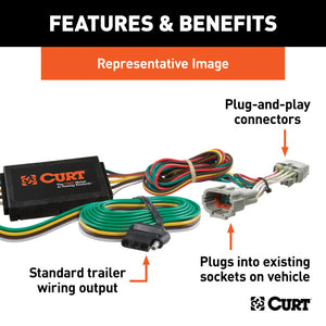 Curt 17-19 Kia Niro Custom Wiring Harness (4-Way Flat Output)