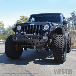 Westin 07-18 Jeep Wrangler JK WJ2 Stubby Front Bumper - Tex. Blk