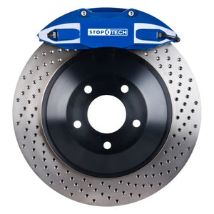 StopTech 08-09 Honda Civic Si 1PC Rotor Blue ST-41/Pads/SS Lines Touring Drilled Front Brake Kit