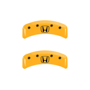 MGP 4 Caliper Covers Engraved Front Honda Rear H Logo Yellow Finish Black Char 2003 Honda Element