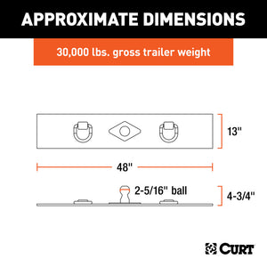 Curt 90-93 GMC C1500 Over-Bed Flat Plate Gooseneck Hitch