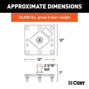 Curt 90-93 Chevrolet C1500 Over-Bed Fixed Ball Gooseneck Hitch