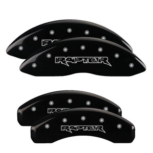 MGP 4 Caliper Covers Engraved Front & Rear Oval logo/Ford Black finish silver ch