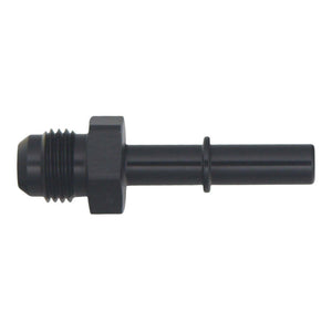 DeatschWerks 6AN Male Flare to 5/16in Male EFI Quick Connect Adapter - Anodized Matte Black