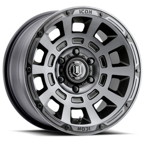 ICON Thrust 17x8.5 6x135 6mm Offset 5in BS Smoked Satin Black Tint Wheel