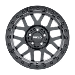 Weld Off-Road W902 17X10 Cinch Beadlock 5X127 5X139.7 ET-24 BS4.50 Gloss BLK MIL / BLK Ring 87.1