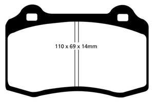 EBC 96-00 Lotus Esprit Turbo 2.0 Turbo GT3 Yellowstuff Rear Brake Pads