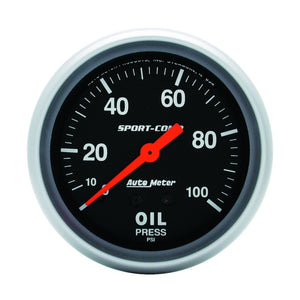 Autometer Sport-Comp 66.7mm 0-100 PSI, Mechanical Oil Pressure