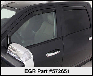 EGR 09+ Dodge Ram Pickup Quad Cab In-Channel Window Visors - Set of 4 (572651)